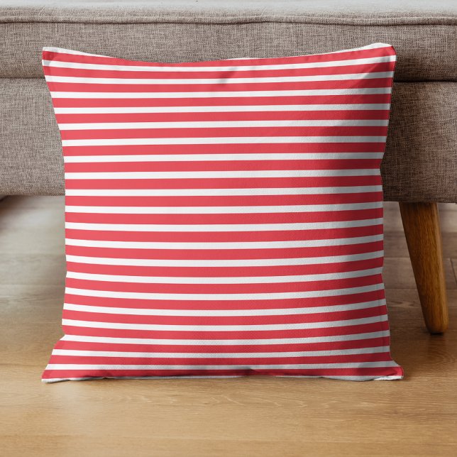 Almofada Candy Cane Vermelho e Branco Listrado Horizontal S (Criador carregado)