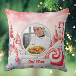 Almofada Candy de Natal Cane Personalizado Chef Mãe Foto