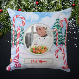 Almofada Candy de Natal Cane Personalizado Chef Mãe Foto