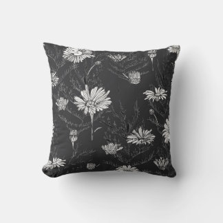 Almofada Caneta Negra Chamomile: Desenho Floral.