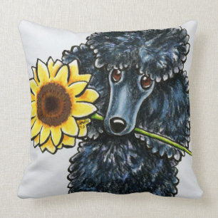 Almofada Caniche diminuta preta ensolarada