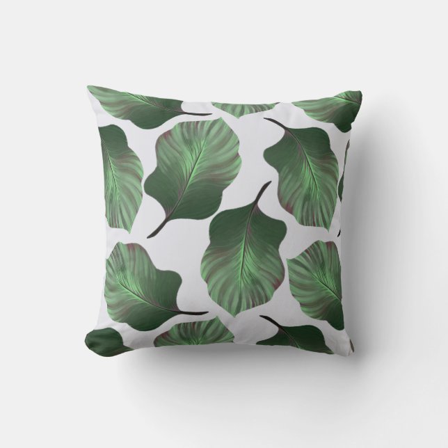 Almofada Canna Tropicanna Tropical Leaves, Verde (Frente)