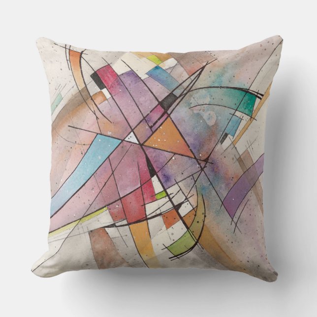 Almofada CANTATA em TOM PASTEL Arte Abstrata (Frente)