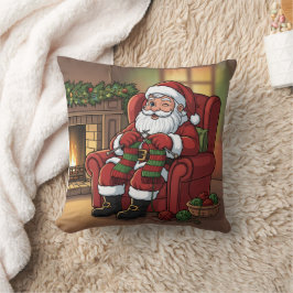 Almofada "Cantinho Aconchegante de Tricô do Papai Noel" Per