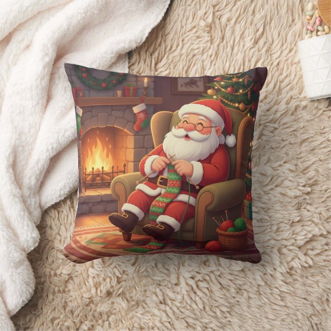 Almofada "Cantinho Aconchegante de Tricô do Papai Noel" Per (Cobertor)