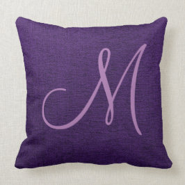 Almofada Canvas de Monograma Elegante Roxo