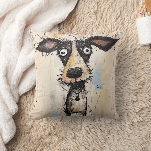 Almofada Cão Abstrato de Leite (Cobertor)