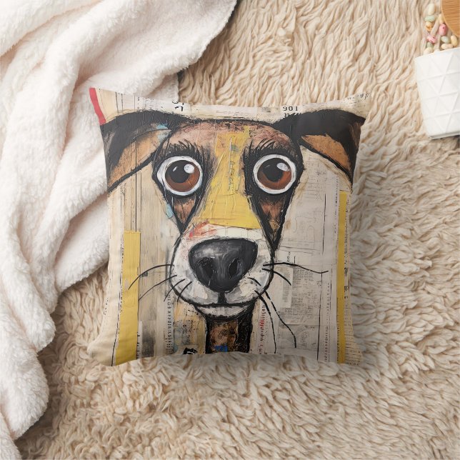 Almofada Cão Abstrato de Leite (Cobertor)