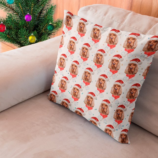 Almofada Cão da Raça Cocker Spaniel Inglês Natal (Criador carregado)