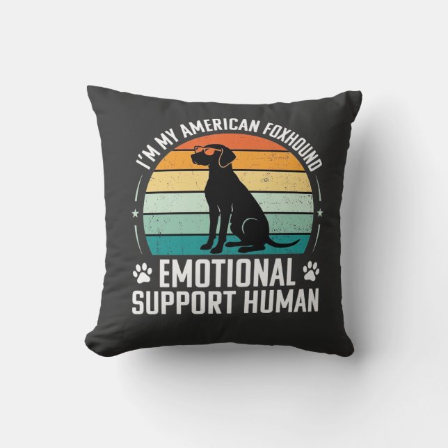 Almofada Cão de Apoio Emocional Humano Foxhound Americano (Frente)