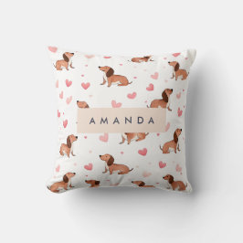Almofada Cão de Dachshund Cute Personalizado Monograma