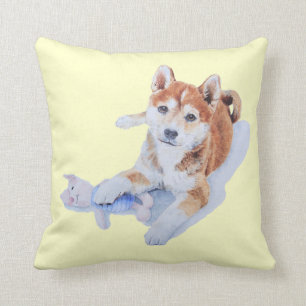 Almofada Cão de filhote de cachorro bonito do inu do sheba