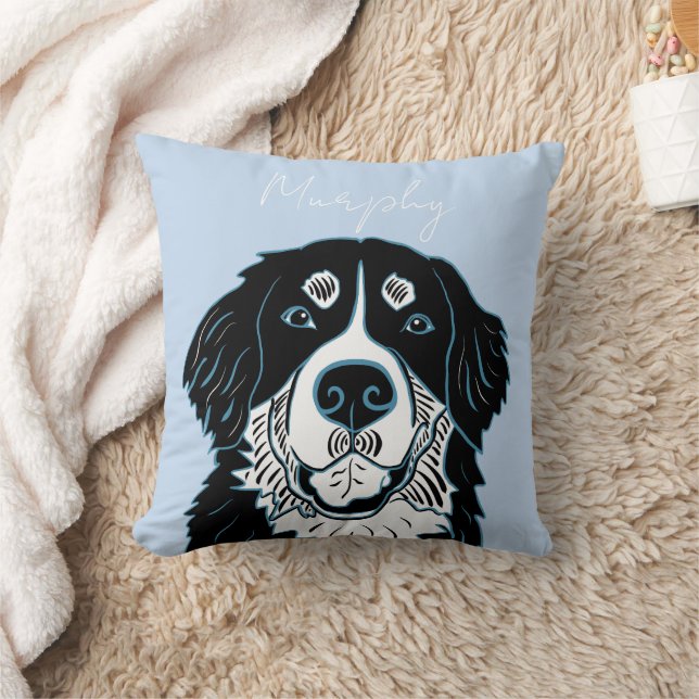 Almofada Cão de Montanha Bernês Personalizável   (Cobertor)