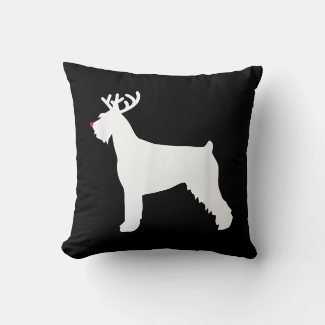 Almofada cão de natal de renas schnauzer gigante (Frente)