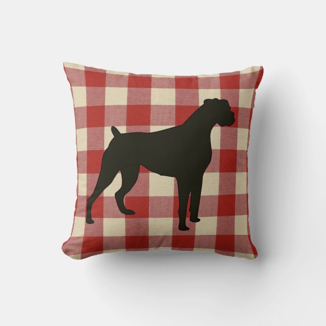 Almofada Cão-de-Xadrez Vermelho (Frente)