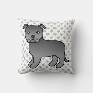 Almofada Cão e patas de cartoon escondido em inglês azul