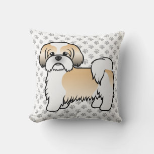 Almofada Cão e patas Douradas E Brancas Shu Tzu Cute