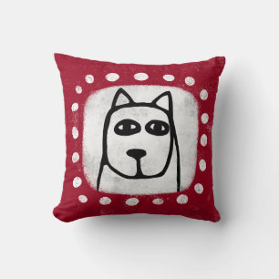 Almofada Cão Engraçado No Travesseiro decorativo Vermelho