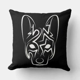 Almofada Cão Negro e Tribal Branco