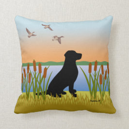Almofada Cão Negro Labrador Cão Cachorro