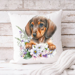 Almofada Cão-Papoeira Floral de Água bonito