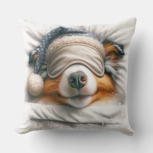 Almofada Cão-pastor australiano, que dorme bem, (Frente)