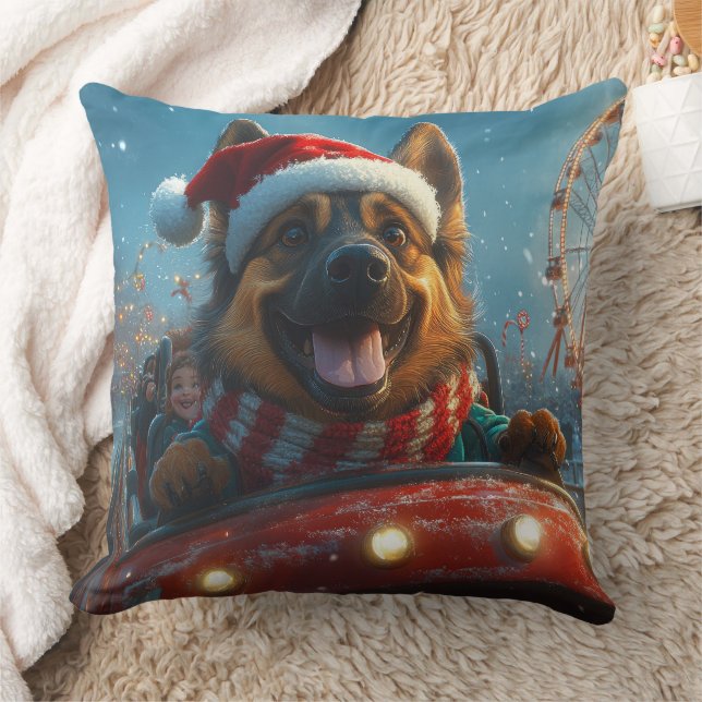 Almofada Cão Pastor Belga Montanha-russa Natal (Cobertor)
