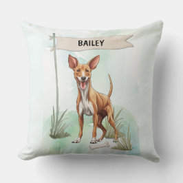 Almofada Cão Pharaoh Hound Aquarela Personalizado