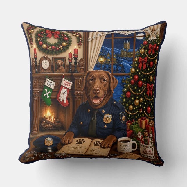 Almofada Cão policial Labrador (Frente)