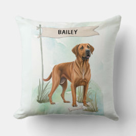 Almofada Cão Ridgeback Rodesiano Aquarela Personalizado