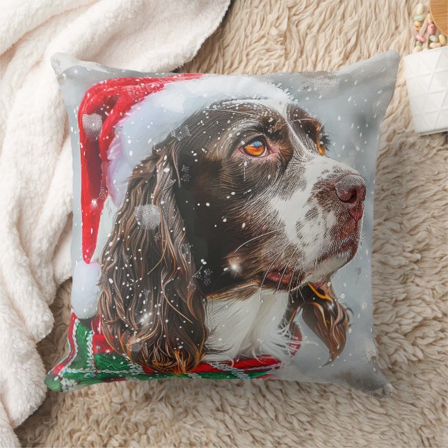 Almofada Cão Springer Spaniel Natal Festivo (Cobertor)
