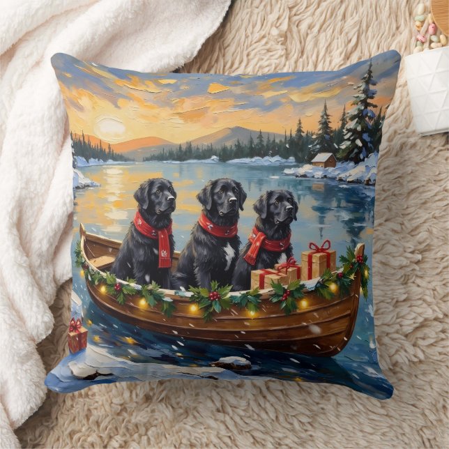 Almofada Cão Terra-Nova Natal Barco Férias (Cobertor)
