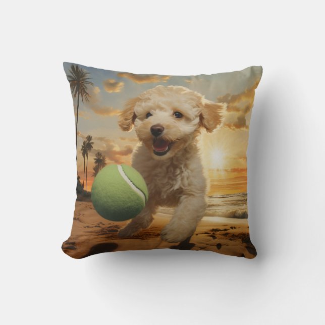 Almofada 🐕 cãozinho de poodle bonito com bolas de Tênis na (Frente)