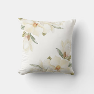 Almofada Capa de Travesseiro de Flor de Magnólia Branca e M