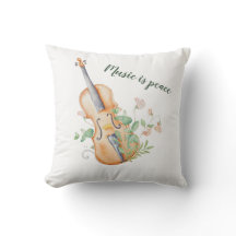 Capa de Travesseiro Personalizada Violino Música F