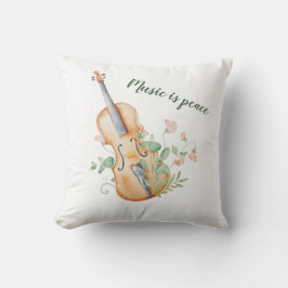 Almofada Capa de Travesseiro Personalizada Violino Música F