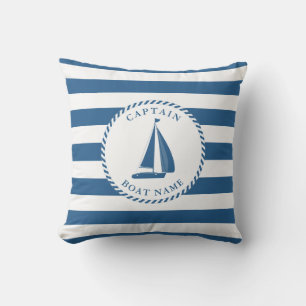 Almofada Capitão de veleiro Náutico Blue and White Strike