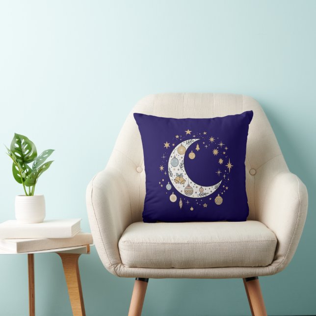 Almofada Caprichoso Boho Celestial Natal Lua & Estrelas (Cadeira)