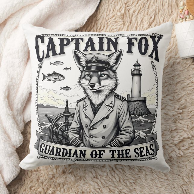 Almofada Captain Fox Guardian of Seas Nautical Design (Cobertor)