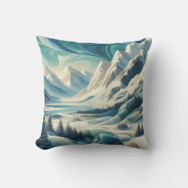 Almofada Capturar a cena de inverno da arte e cristais de n