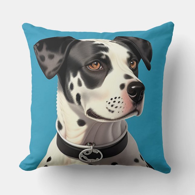 Almofada Cara de Cachorro Dalmatino Fofa Decoração para Ama (Frente)