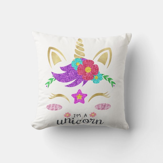 Almofada Cara de Unicórnio Personalizada com Pony (Frente)