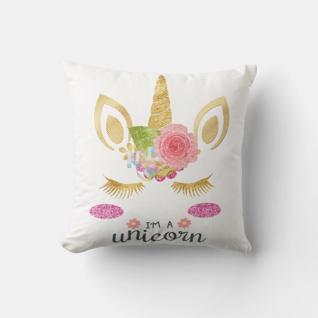 Almofada Cara de Unicórnio Personalizada com Pony (Frente)