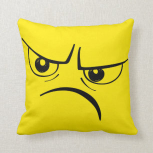 Almofada Cara irritada do amarelo do olhar severo