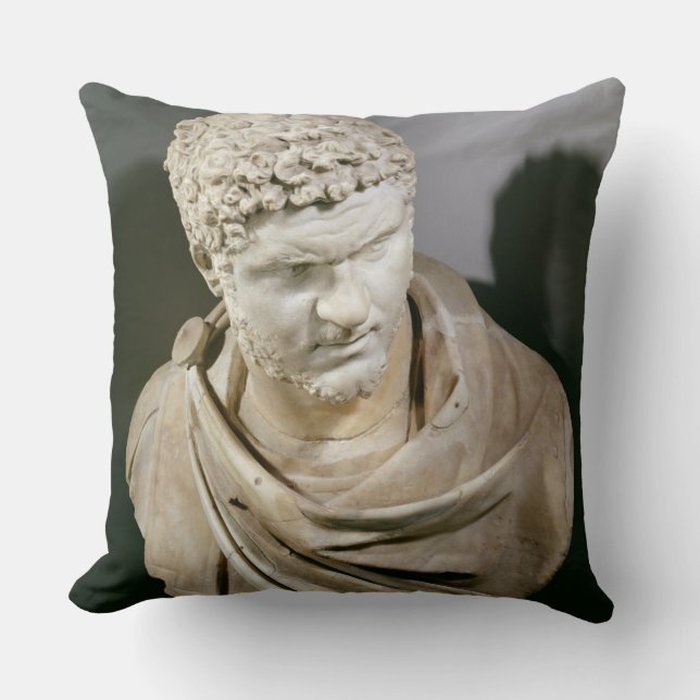 Almofada Caracalla, o mármore romano cuirassed o busto, (Frente)