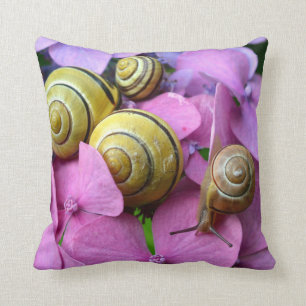 Almofada Caracóis de Jardim em Flores Rosa