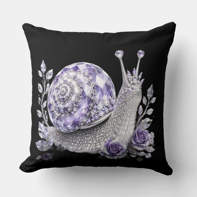 Almofada Caracol de Cristal Roxo Prata (Frente)