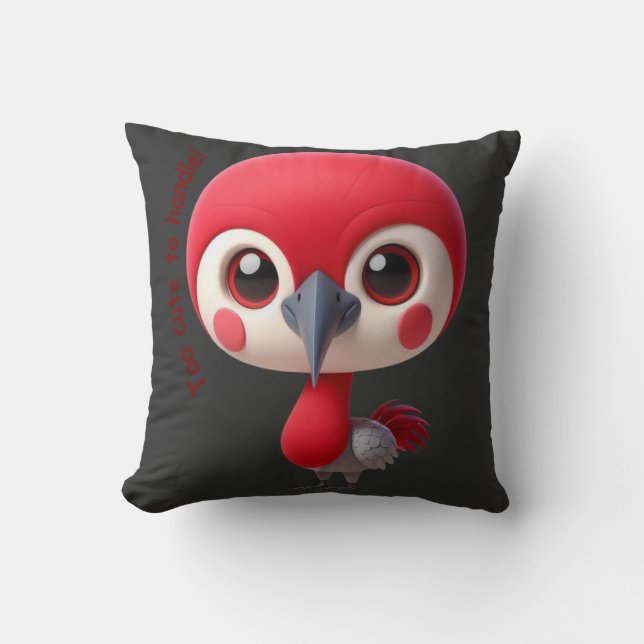 Almofada Caractere Adorável de Pássaro Vermelho (Frente)