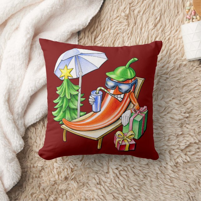 Almofada Caractere Quadrado de Natal Vermelho Quadrado (Cobertor)