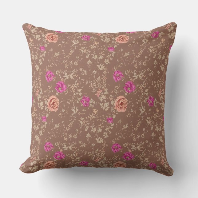 Almofada Caramelo leve Vintage Floral (Frente)